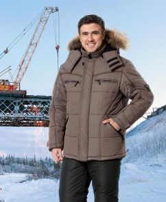 Куртка "Базис" утепленная цв. какао+коричневый цена